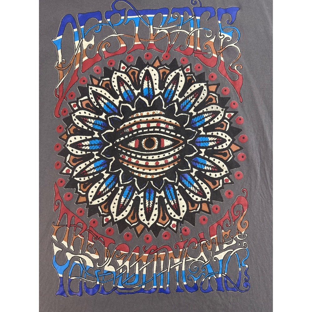 Gildan All Seeing Eye Graphic Print T-Shirt Men's Large Gray Cotton Casual - Picture 2 of 7